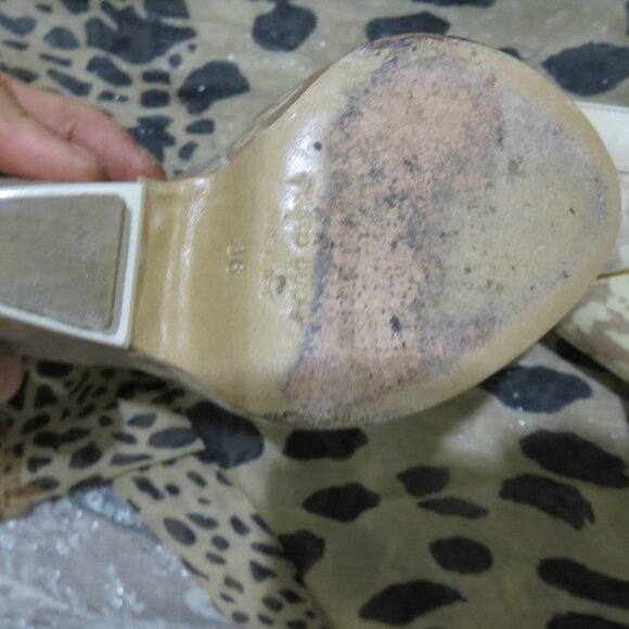 Nicholas Kirkwood Tan Nude Italian Leather & Floral Velvet Lace Platform Wedge 6 - Picture 15 of 16